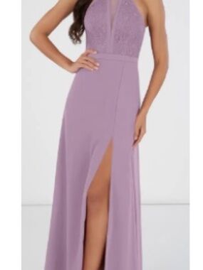 Azazie Rona Lace Halter Formal Dress in Wisteria - Size A2
